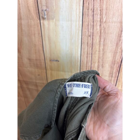 We The Free Oversized Jude Denim Overalls Olive Green Size XS - Picture 7 of 9